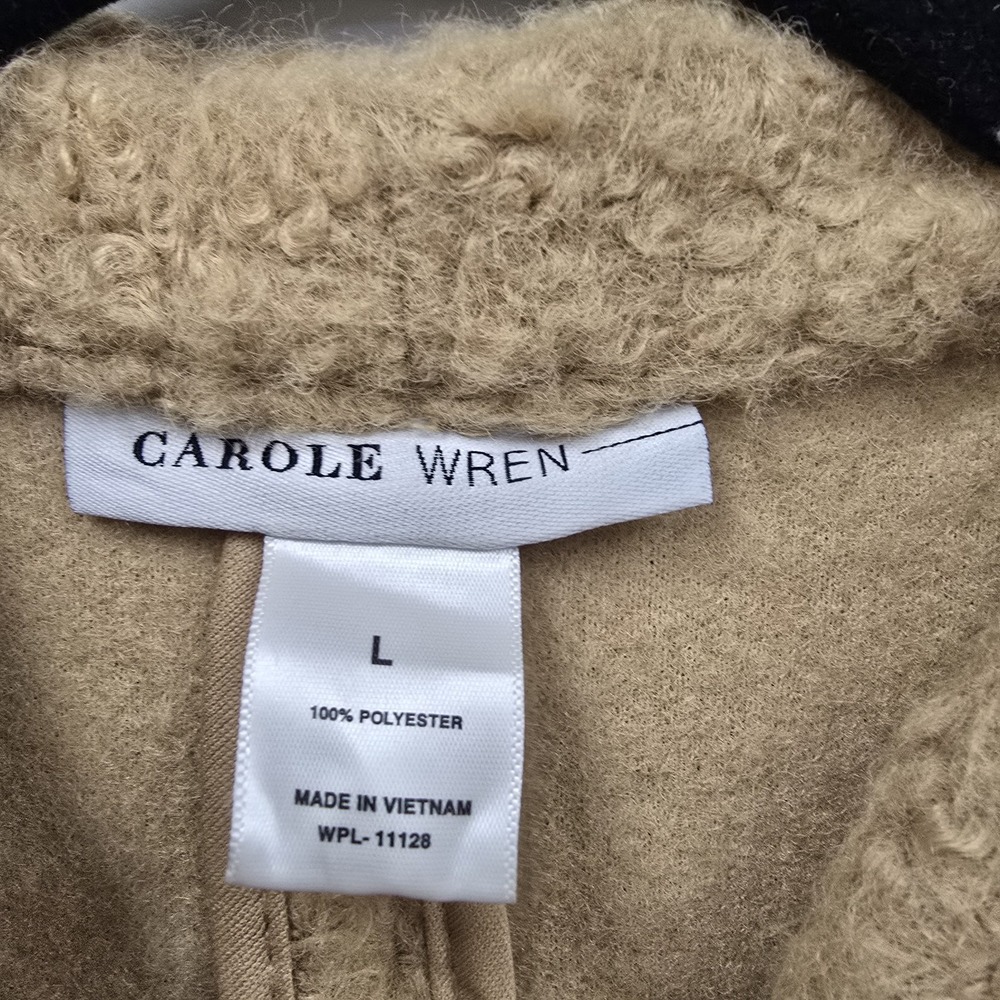 Carol Wren Cozy Women's Button down Sweater Jacket‎ Large Khaki Beige - Picture 2 of 9